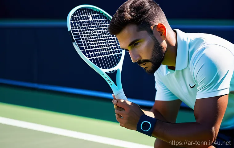 테니스 프로 선수의 스폰서 장비 - **Prompt:** A dynamic shot of a female tennis player mid-movement on a hard court, executing a power...