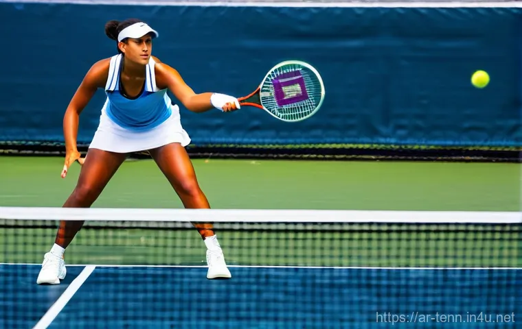 테니스 복식 경기 규칙 - **Dynamic Doubles Communication:** A lively outdoor tennis court scene during a doubles match. Two m...